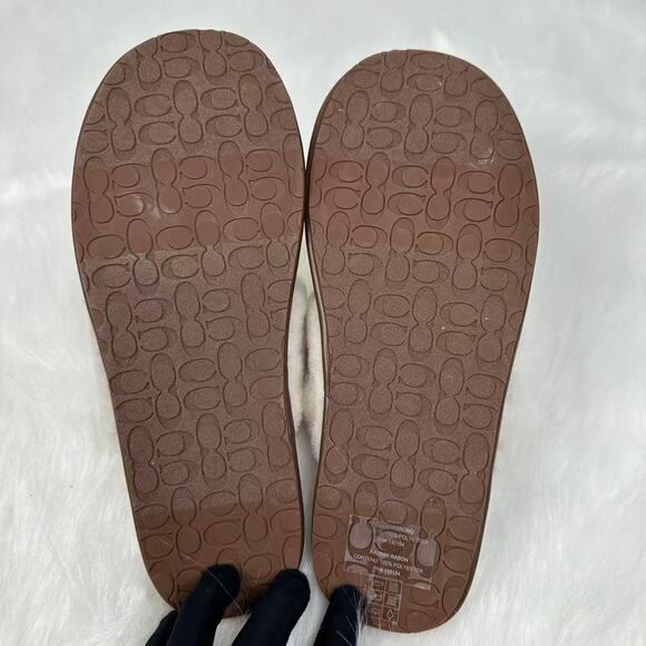 Coach Zena Khaki Slipper In Signature Jacquard Size 8 - Picture 3 of 9